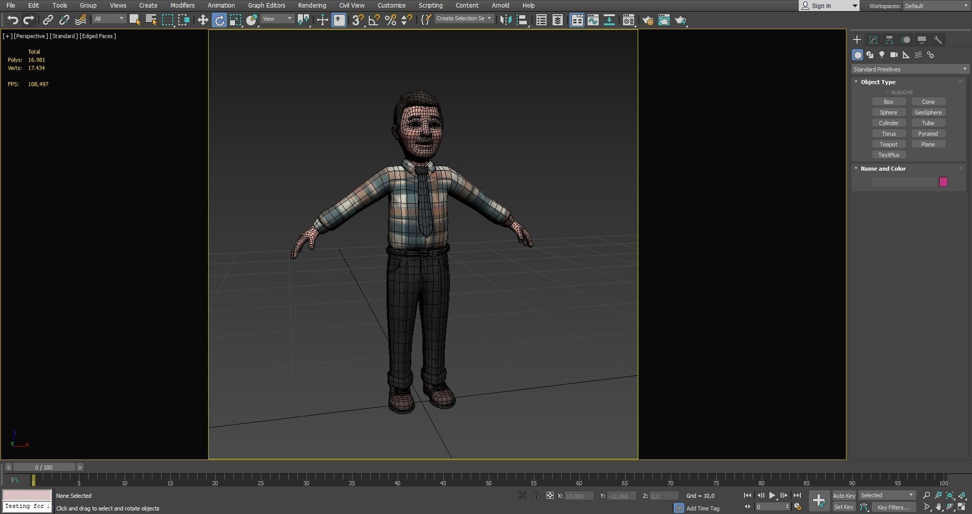 Cartoon Man 3D model_14