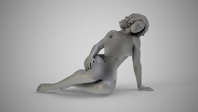 Girl Leaning Against 3D print model
