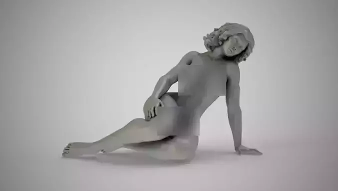 Girl Leaning Against 3D print model