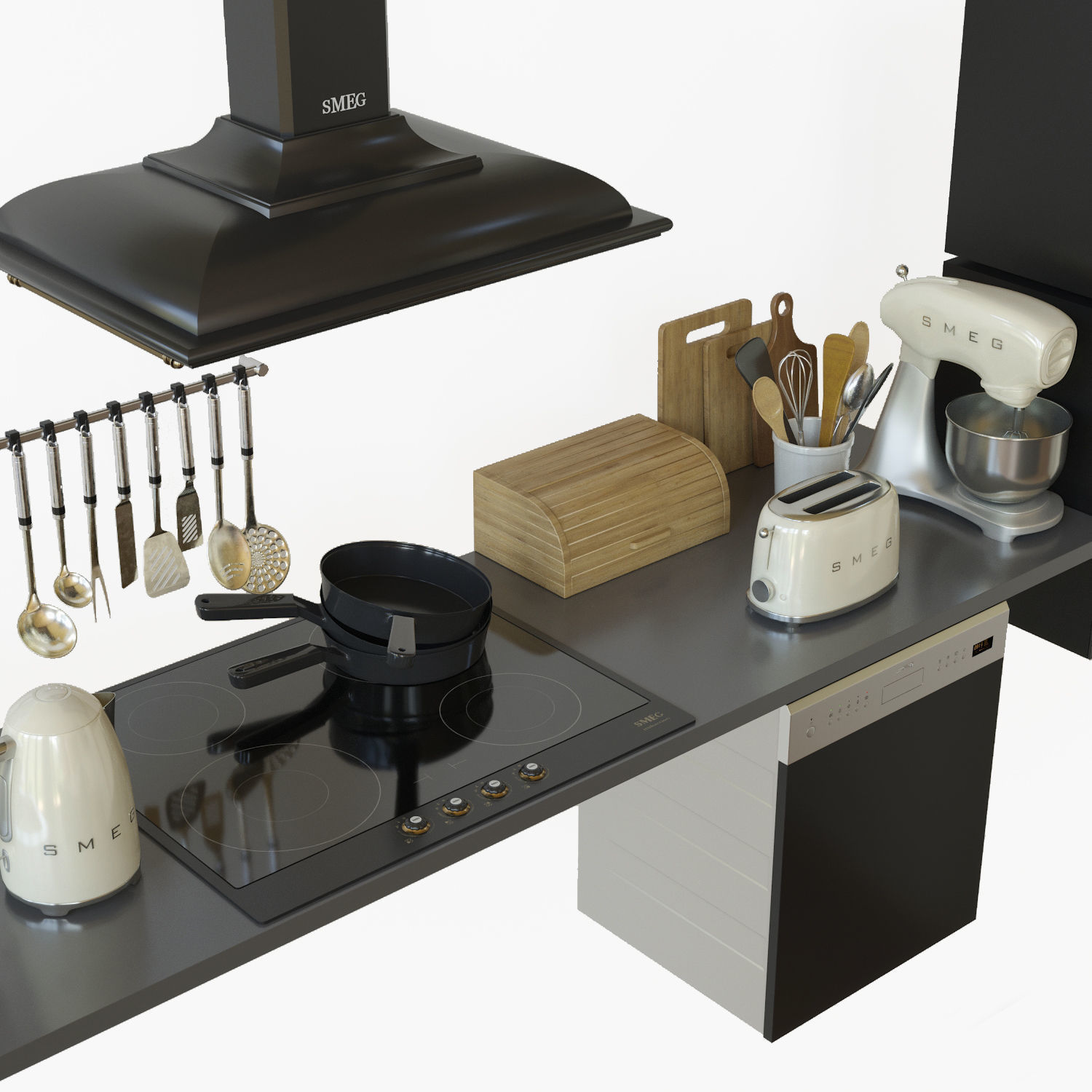 Kitchen decorative set 3D model_1
