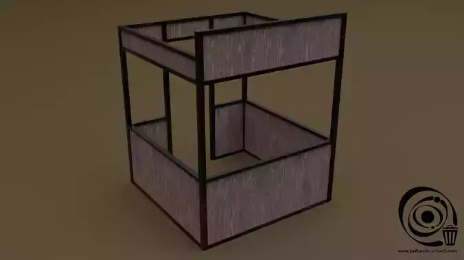 Stall stand 04 R Low-poly 3D model