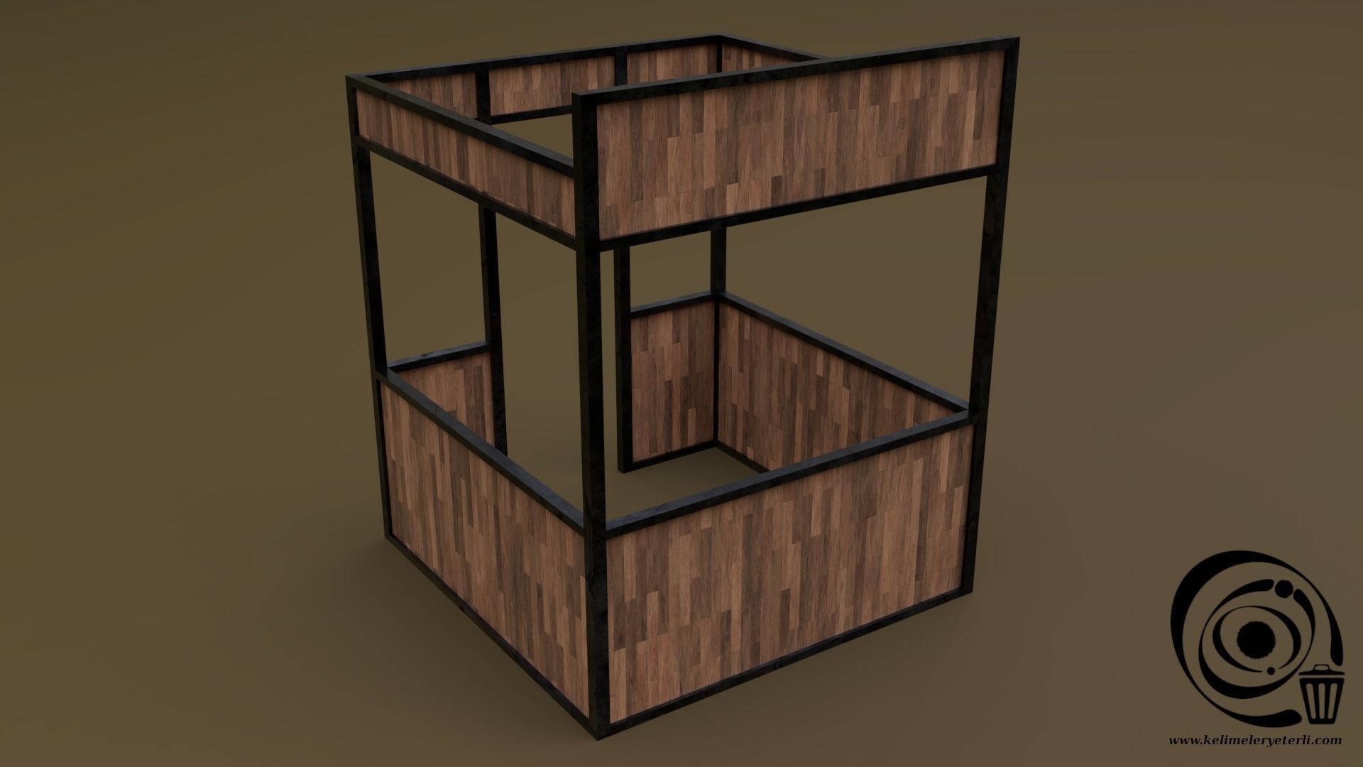 Stall stand 05 4in1 R - 4 PBR Texture 1 Model Low-poly 3D model_1