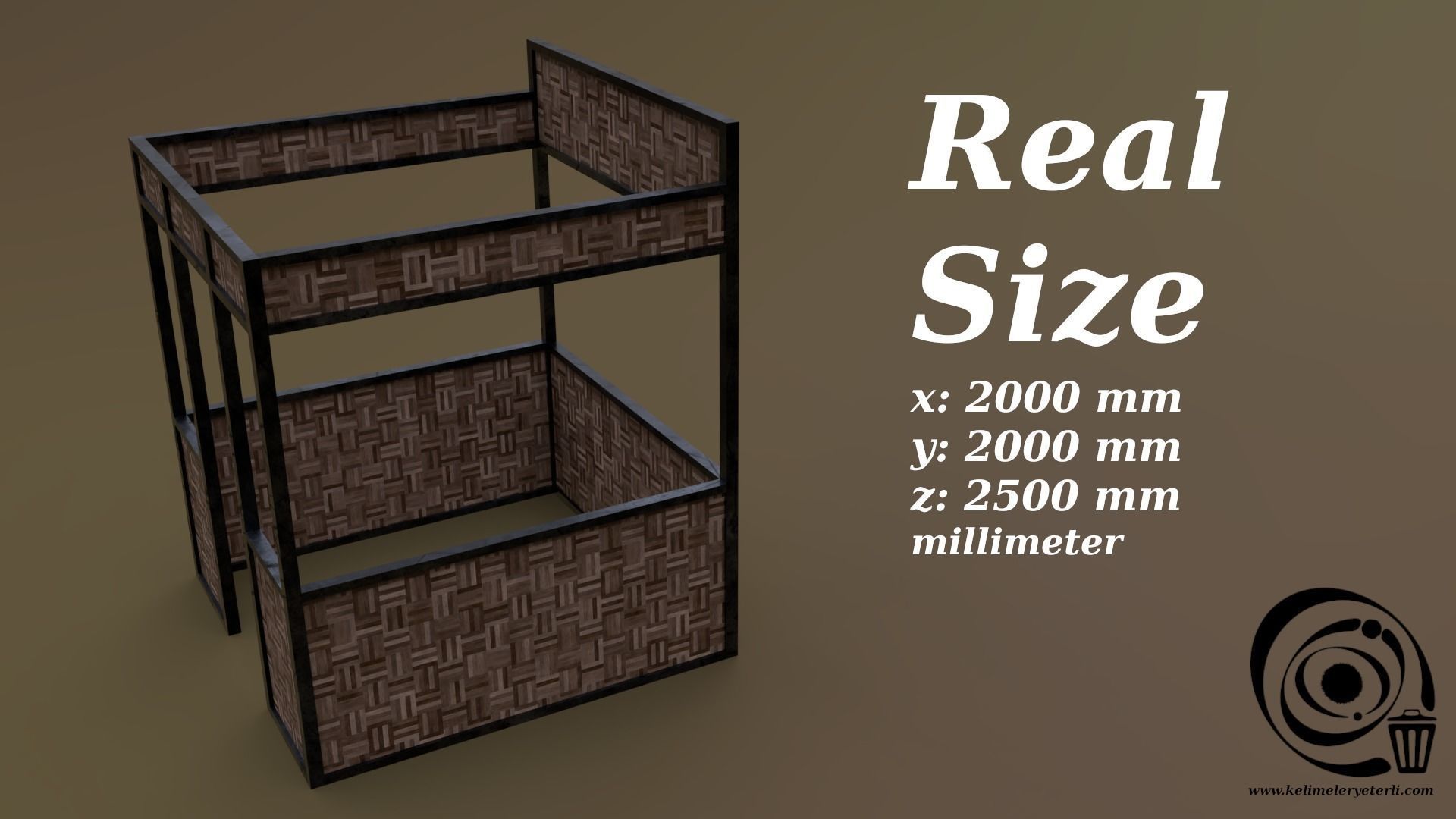 Stall stand 05 4in1 R - 4 PBR Texture 1 Model Low-poly 3D model_4