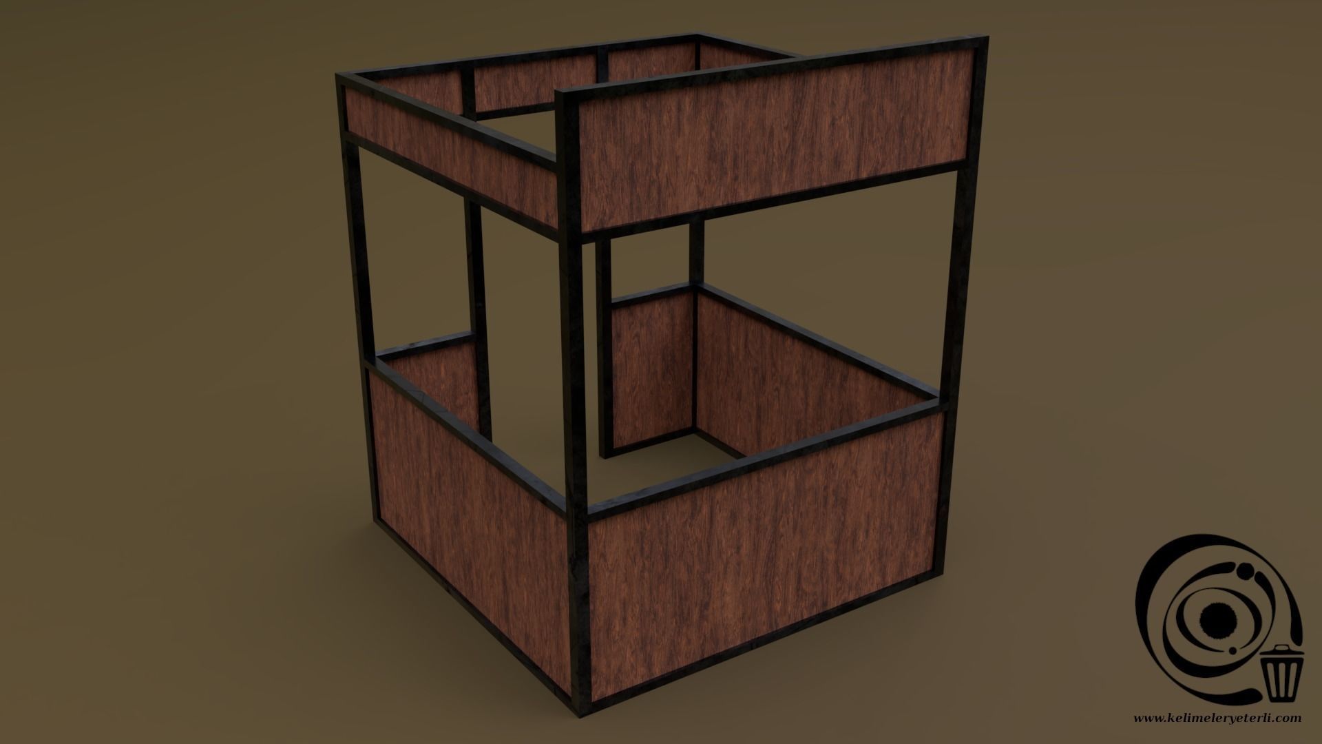 Stall stand 05 4in1 R - 4 PBR Texture 1 Model Low-poly 3D model_5