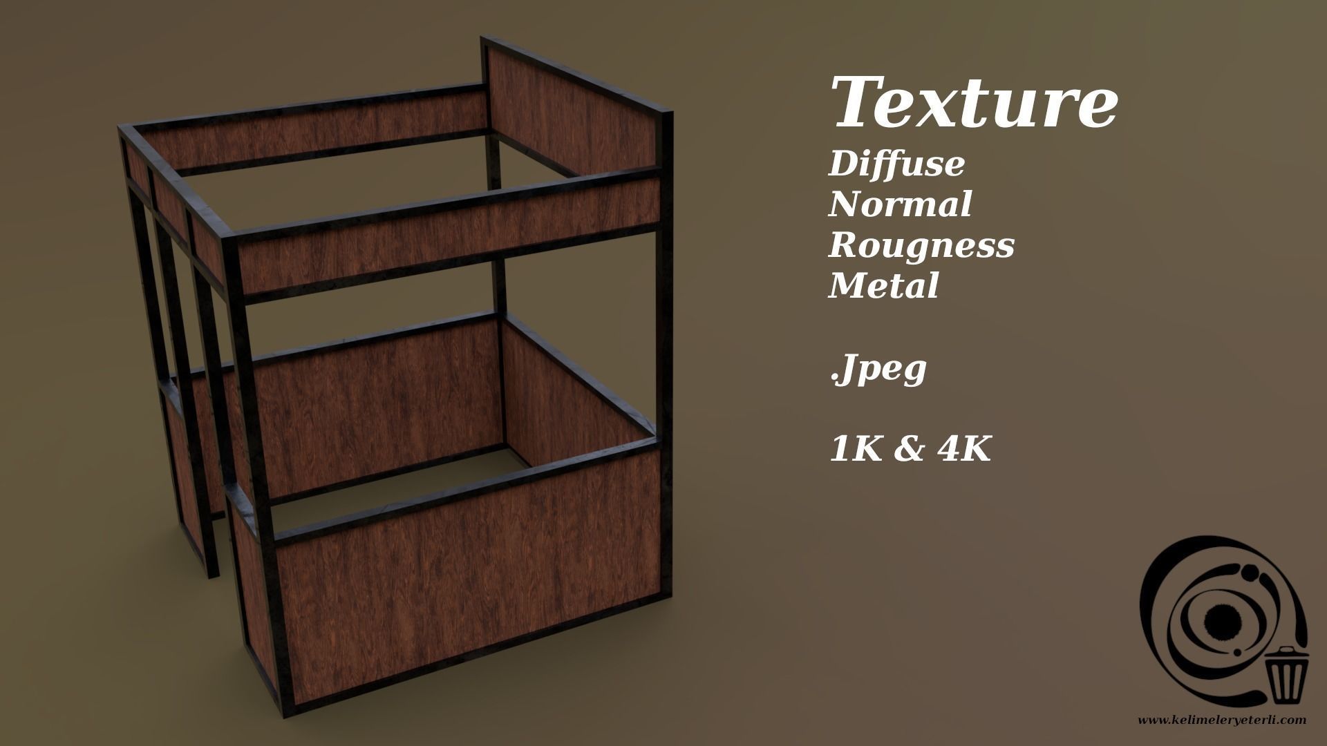 Stall stand 05 4in1 R - 4 PBR Texture 1 Model Low-poly 3D model_6