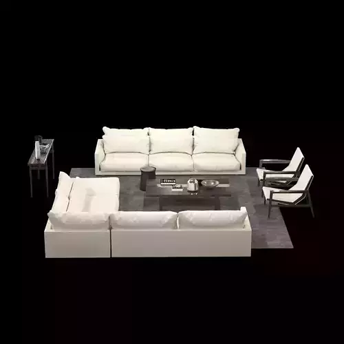 Sofa Set White Leather