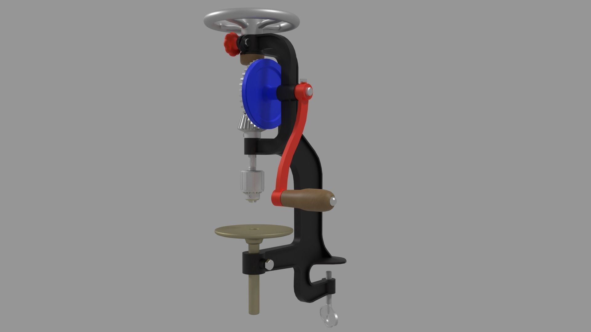 Old type drill 3D model_1