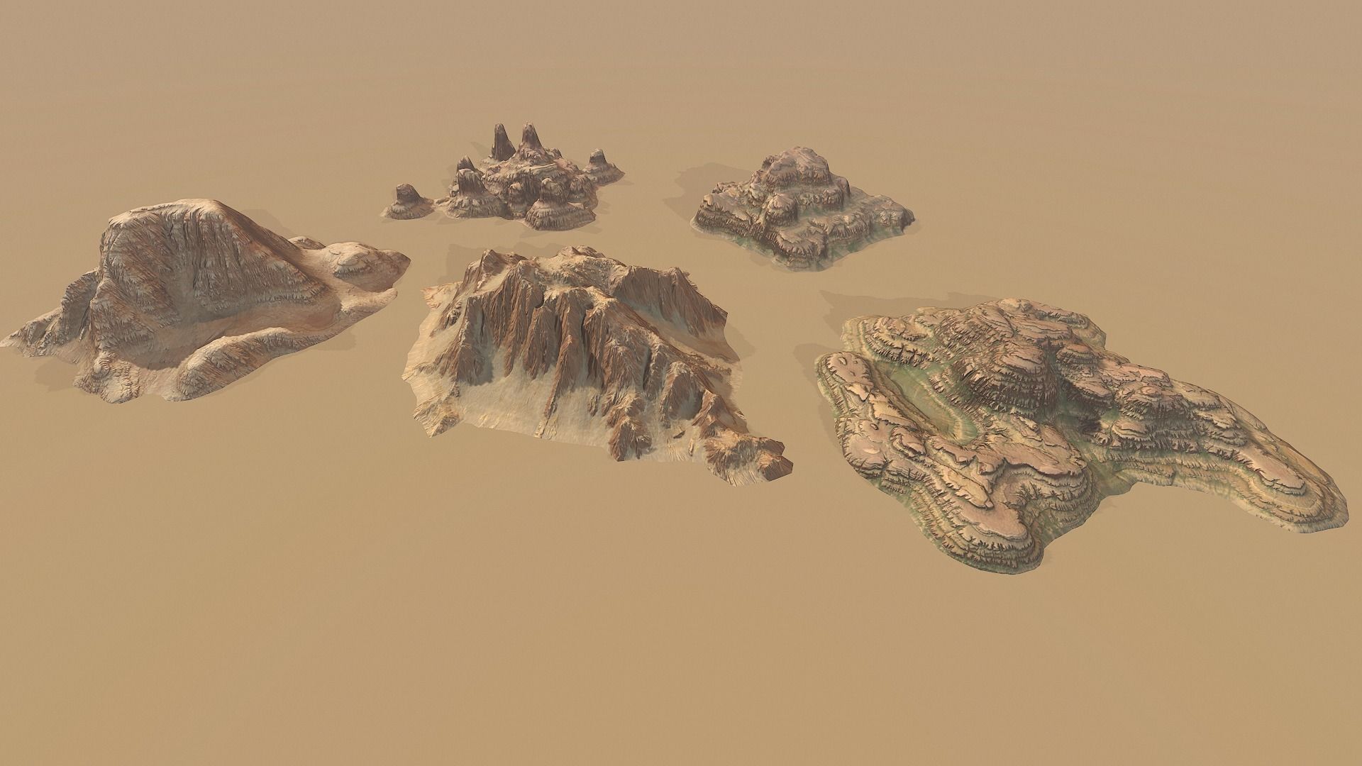 Background Landscapes Desert Sand  Low-poly 3D model_5