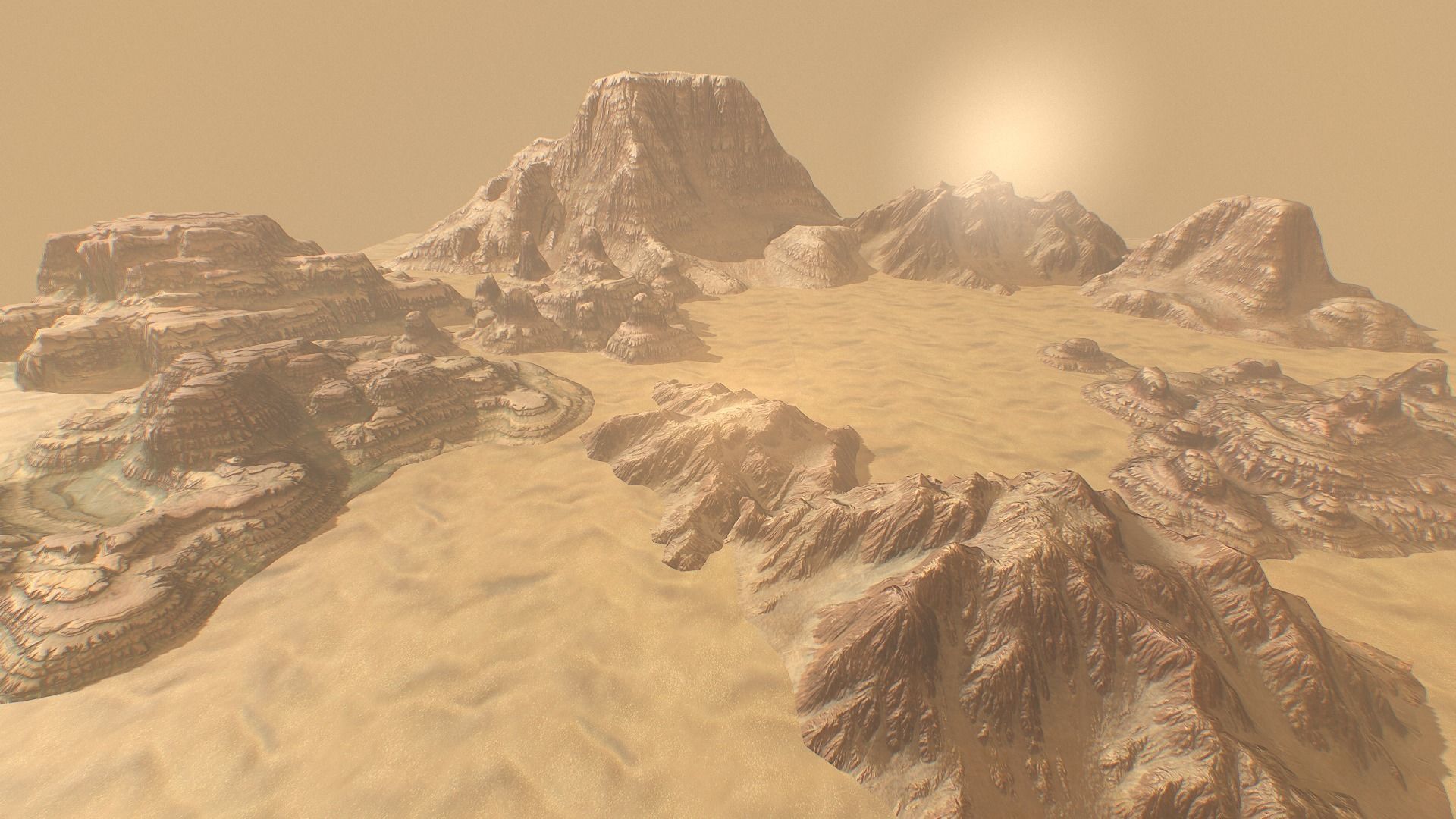 Background Landscapes Desert Sand  Low-poly 3D model_3