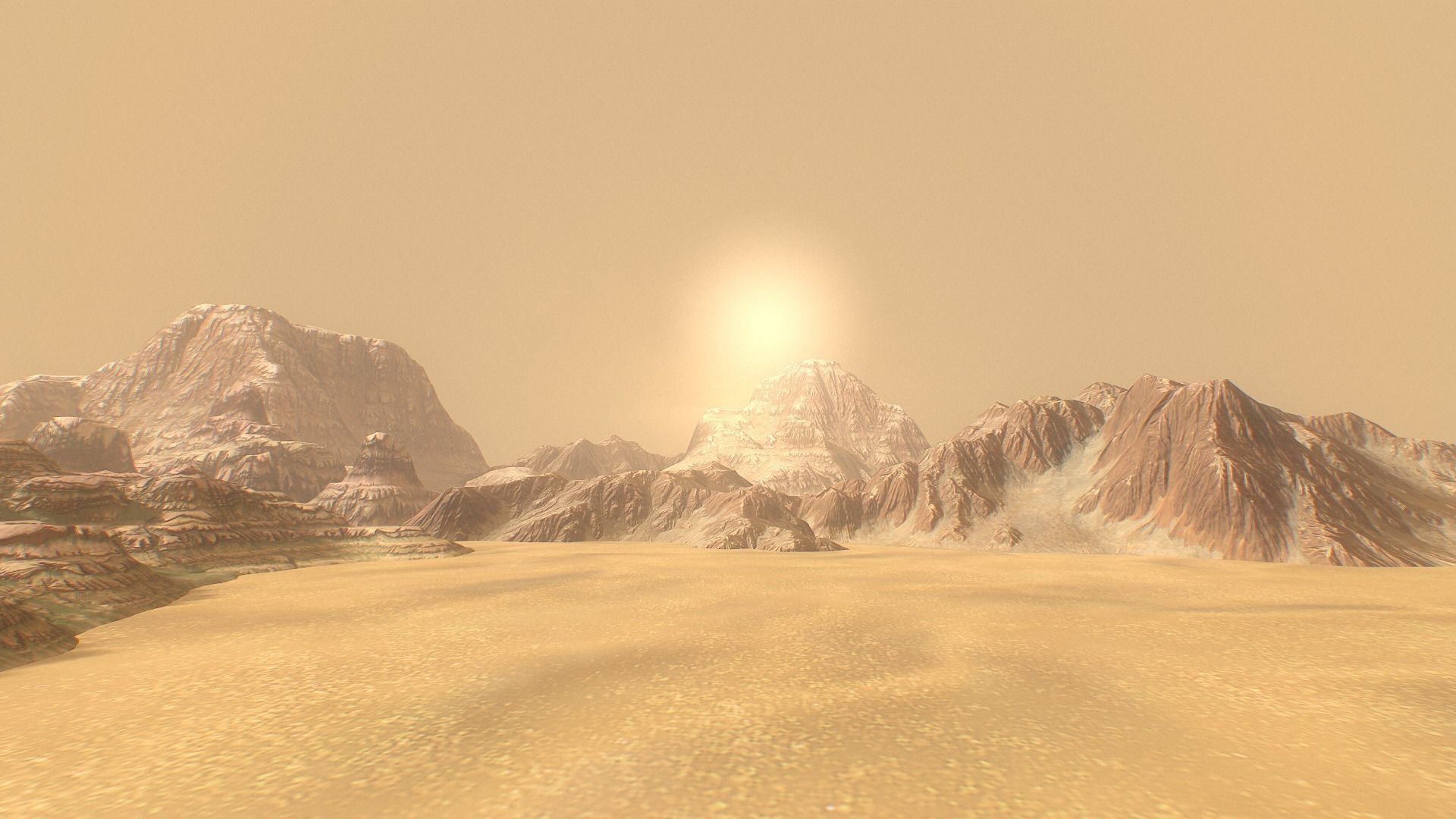 Background Landscapes Desert Sand  Low-poly 3D model_1