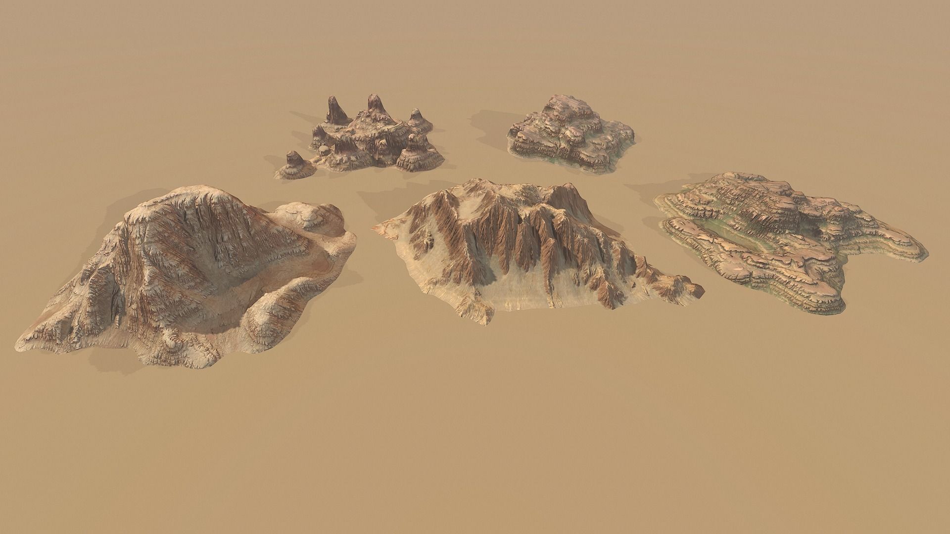 Background Landscapes Desert Sand  Low-poly 3D model_4