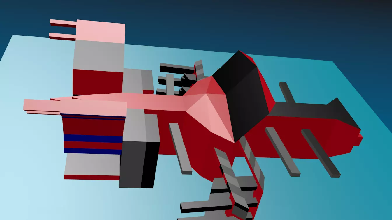 Spaceship Model spider Low-poly 3D model_0