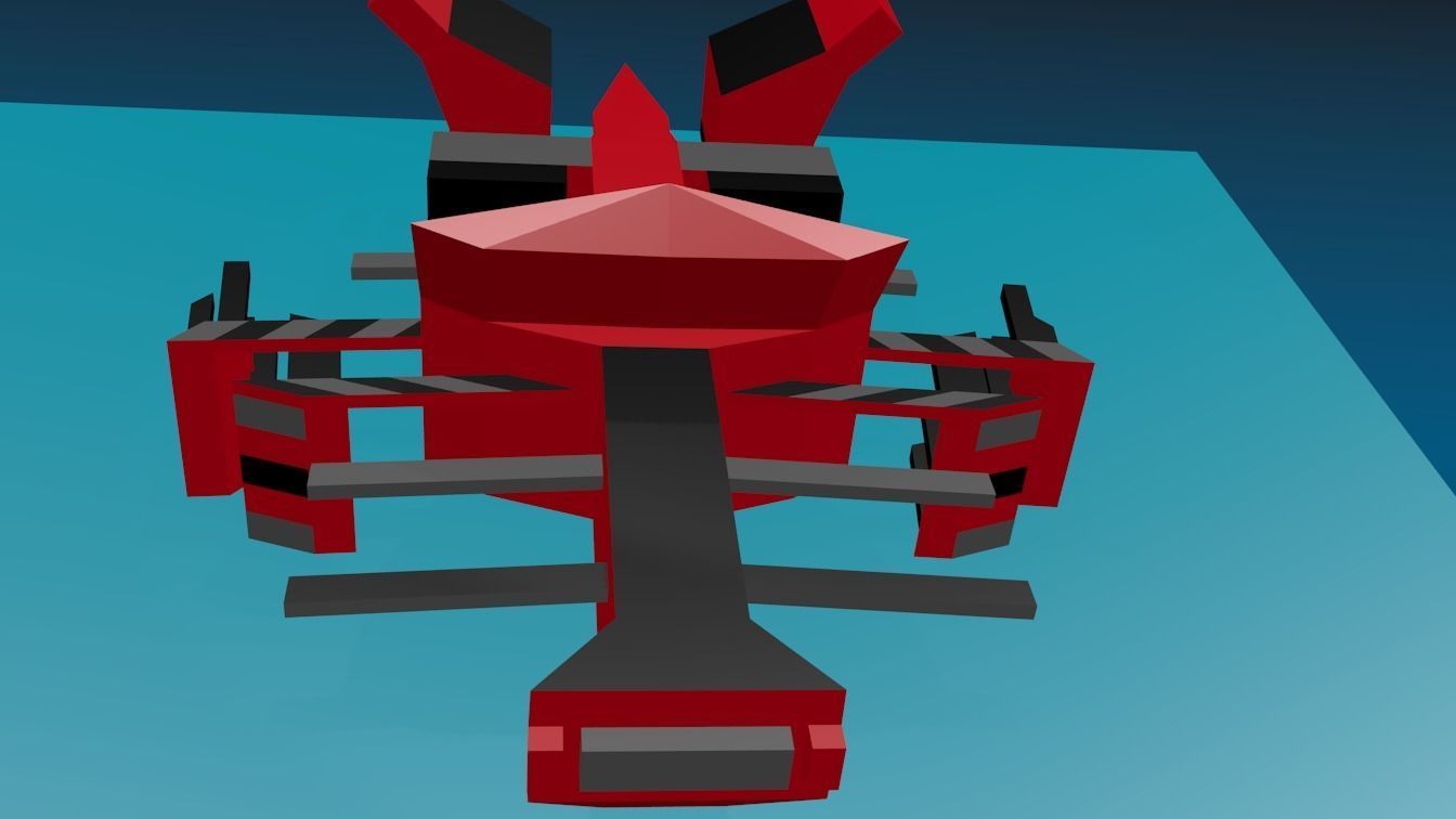 Spaceship Model spider Low-poly 3D model_2