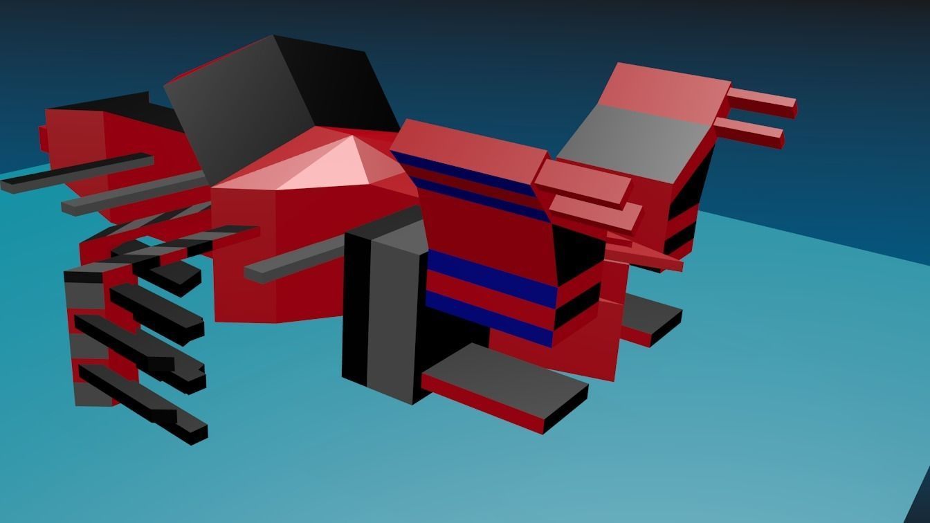 Spaceship Model spider Low-poly 3D model_4