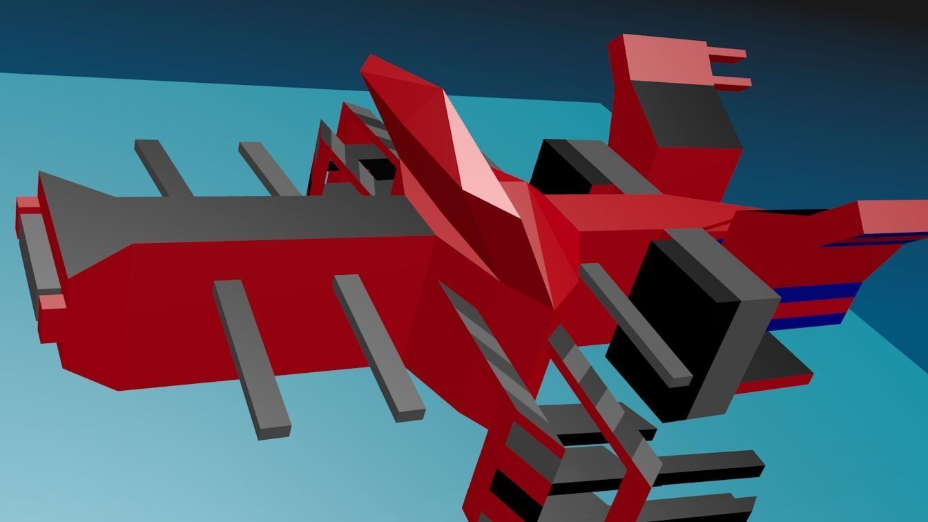 Spaceship Model spider Low-poly 3D model_3