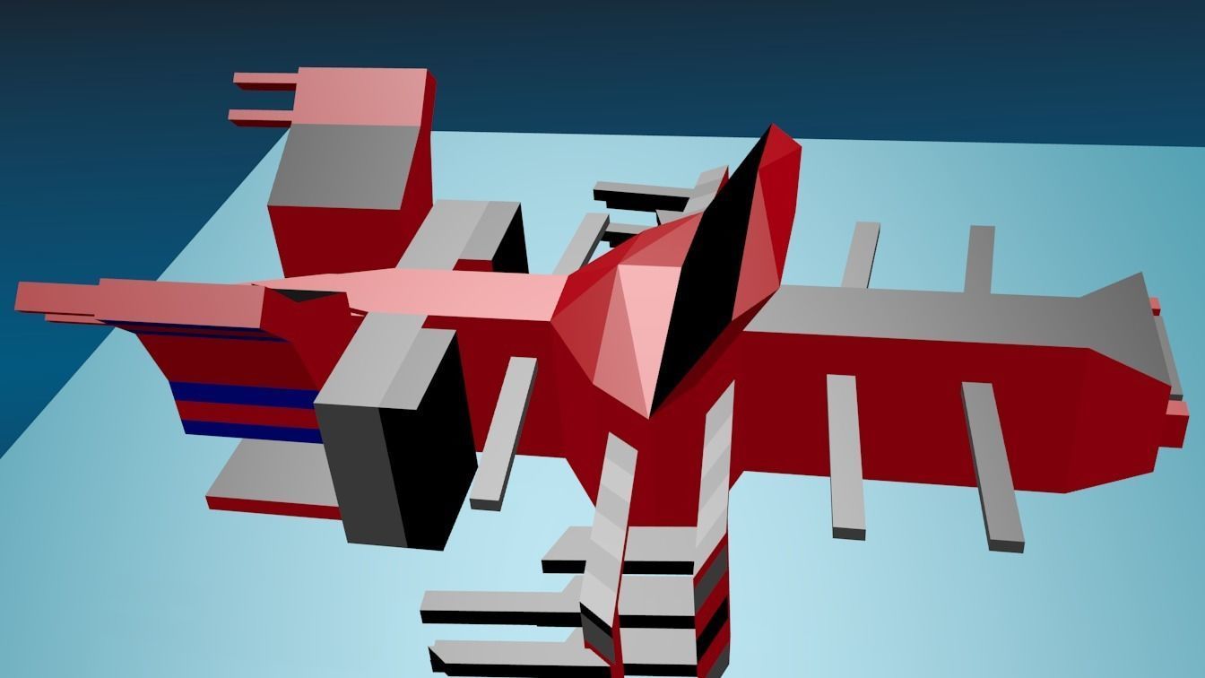 Spaceship Model spider Low-poly 3D model_1