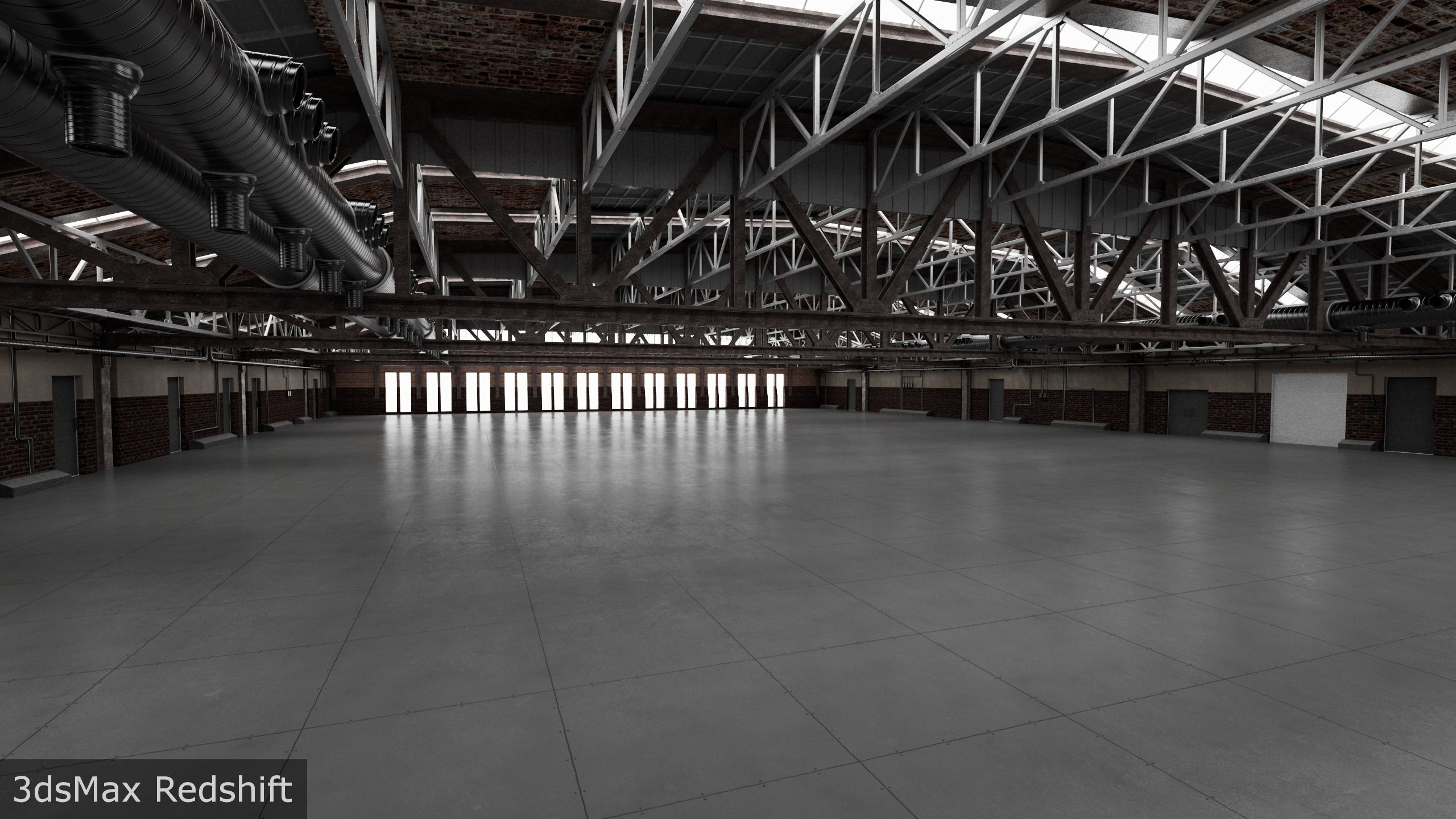 Hangar interior 3D model_4