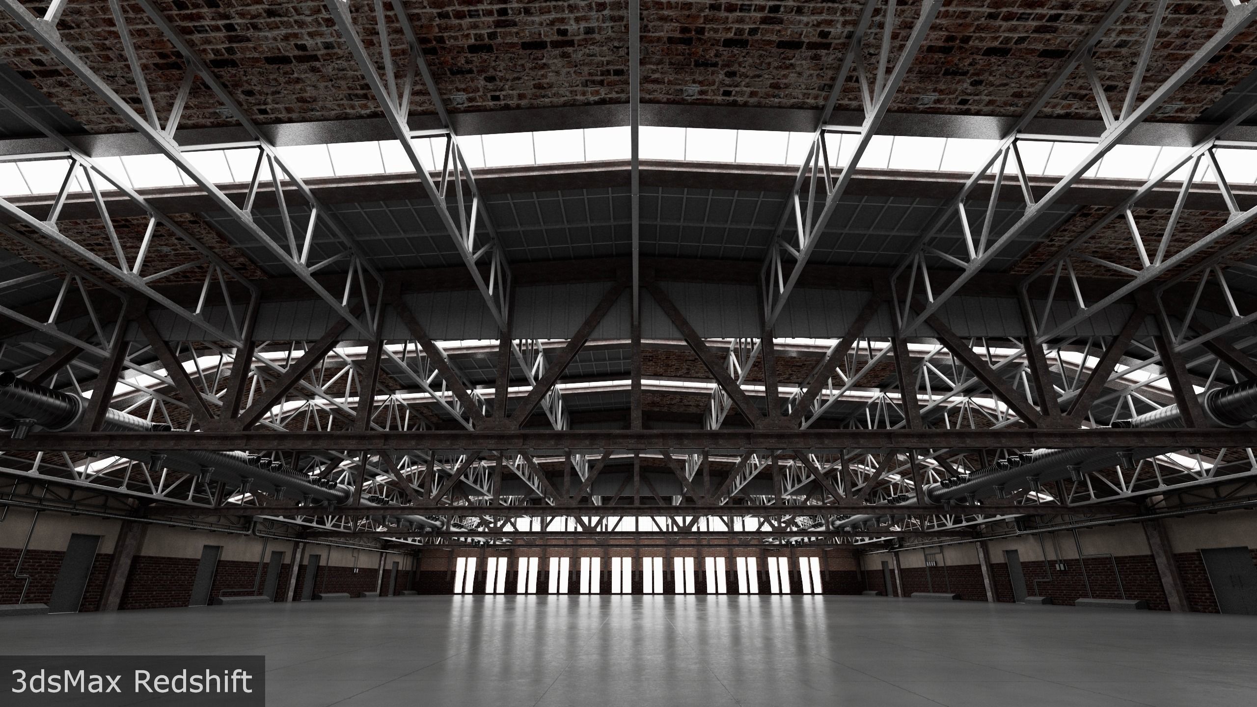 Hangar interior 3D model_2