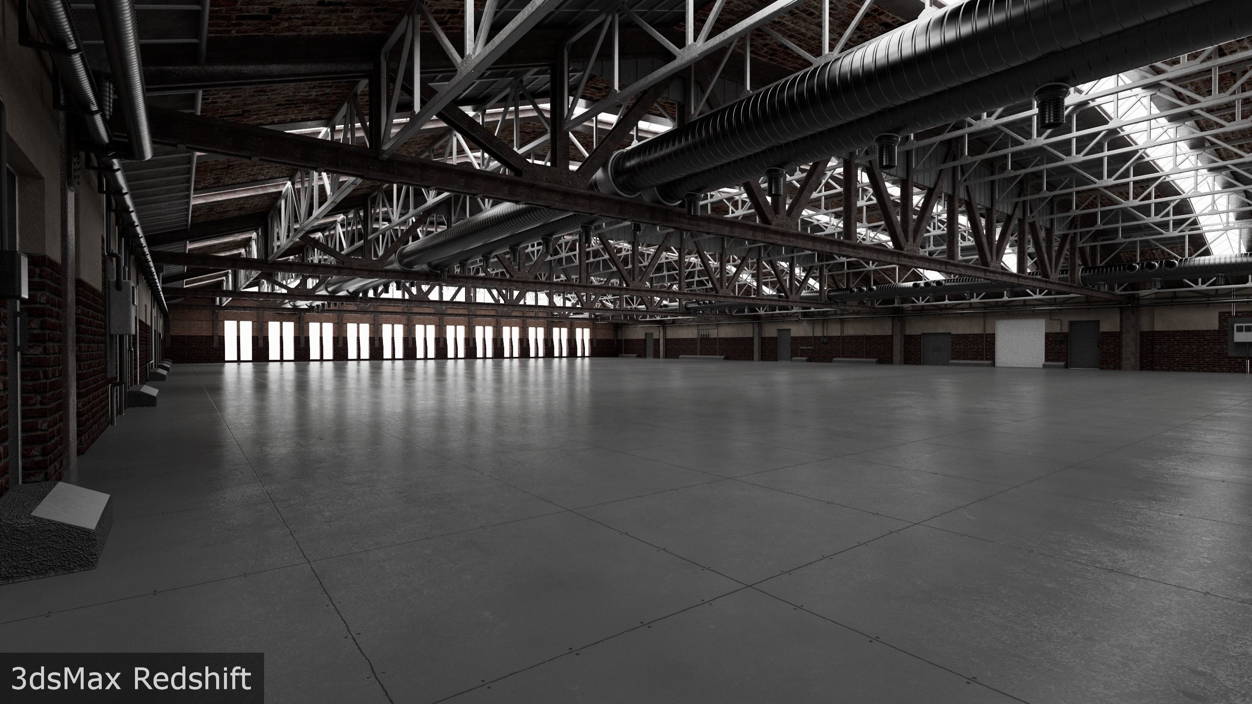 Hangar interior 3D model_7