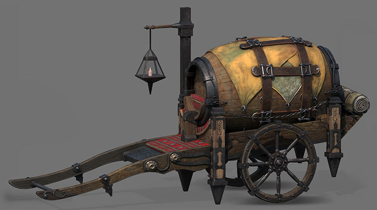 Vintage Cart 3D model_3