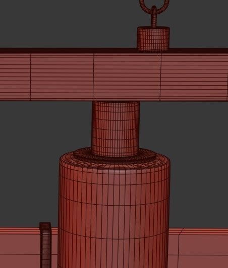 Bronze Kitchen Pot Rack Chandelier 3D model_7