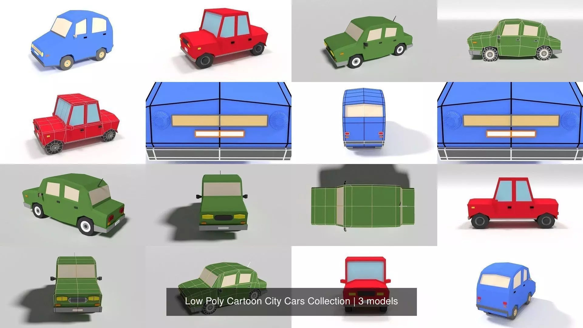 Low Poly Cartoon City Cars Collection _1