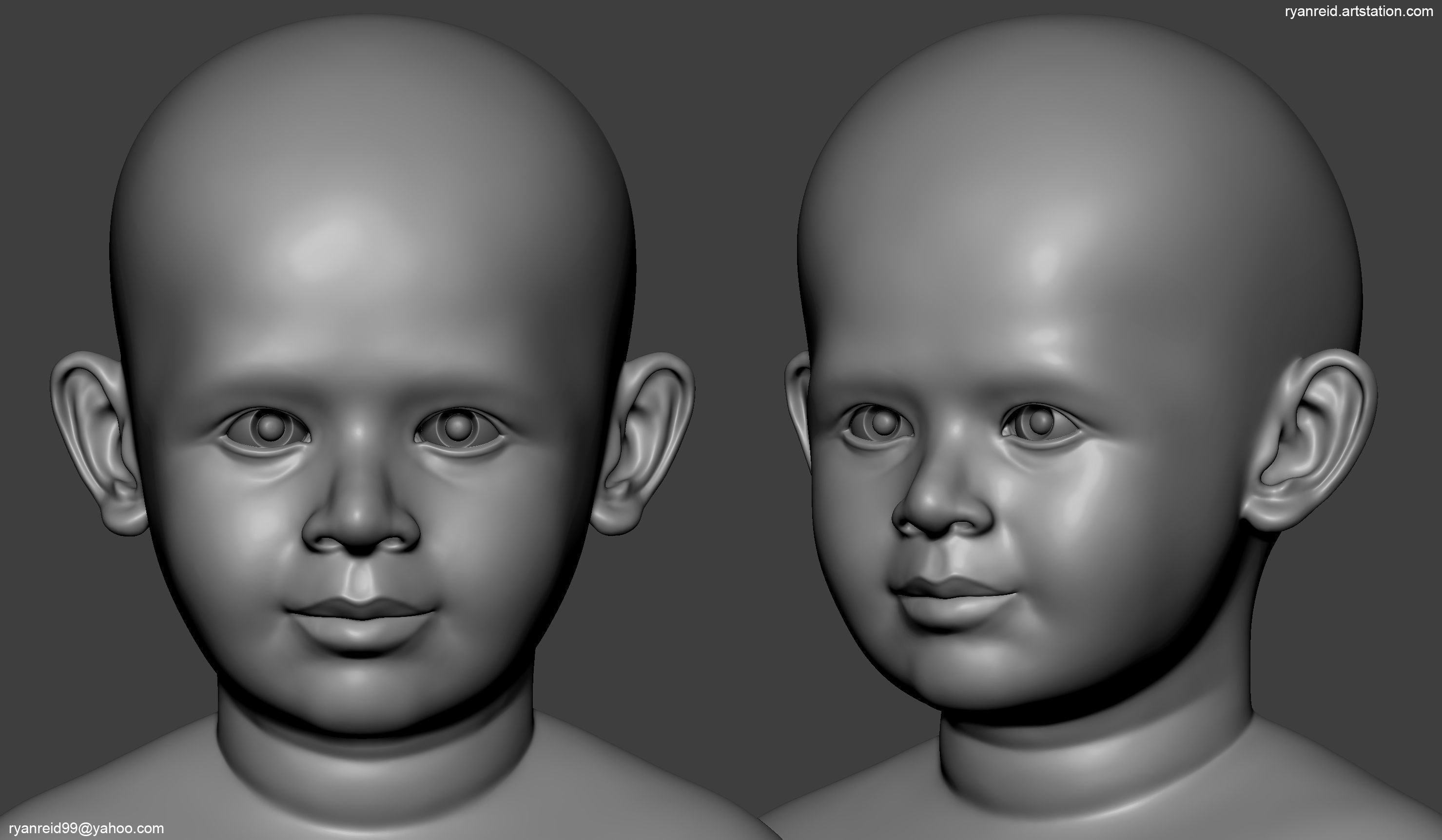 Child Basemesh Low-poly 3D model_1