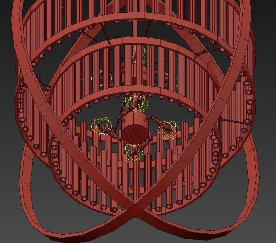 Brushed Nickel Crystal Orb 3D model_5