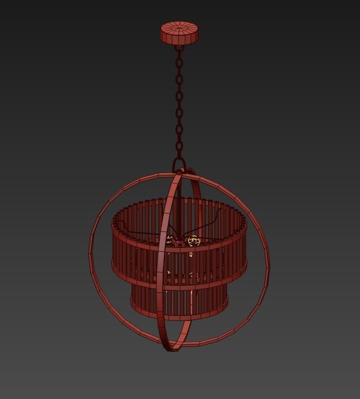 Brushed Nickel Crystal Orb 3D model_4