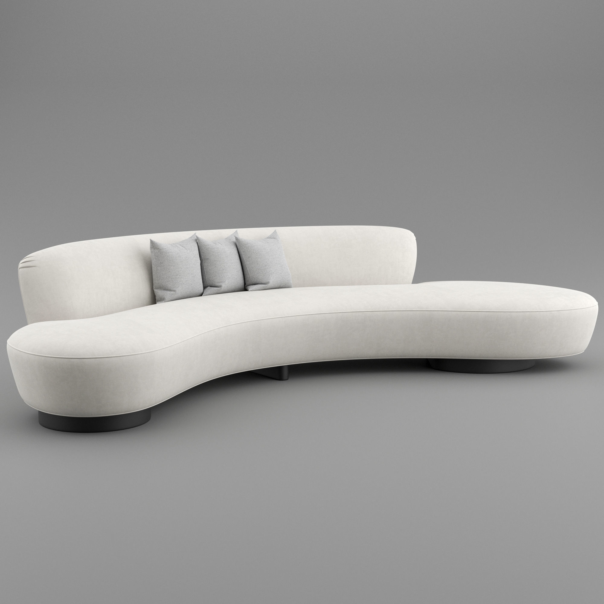FreeForm Curved Sofa by Vladimir Kagan 3D model_3