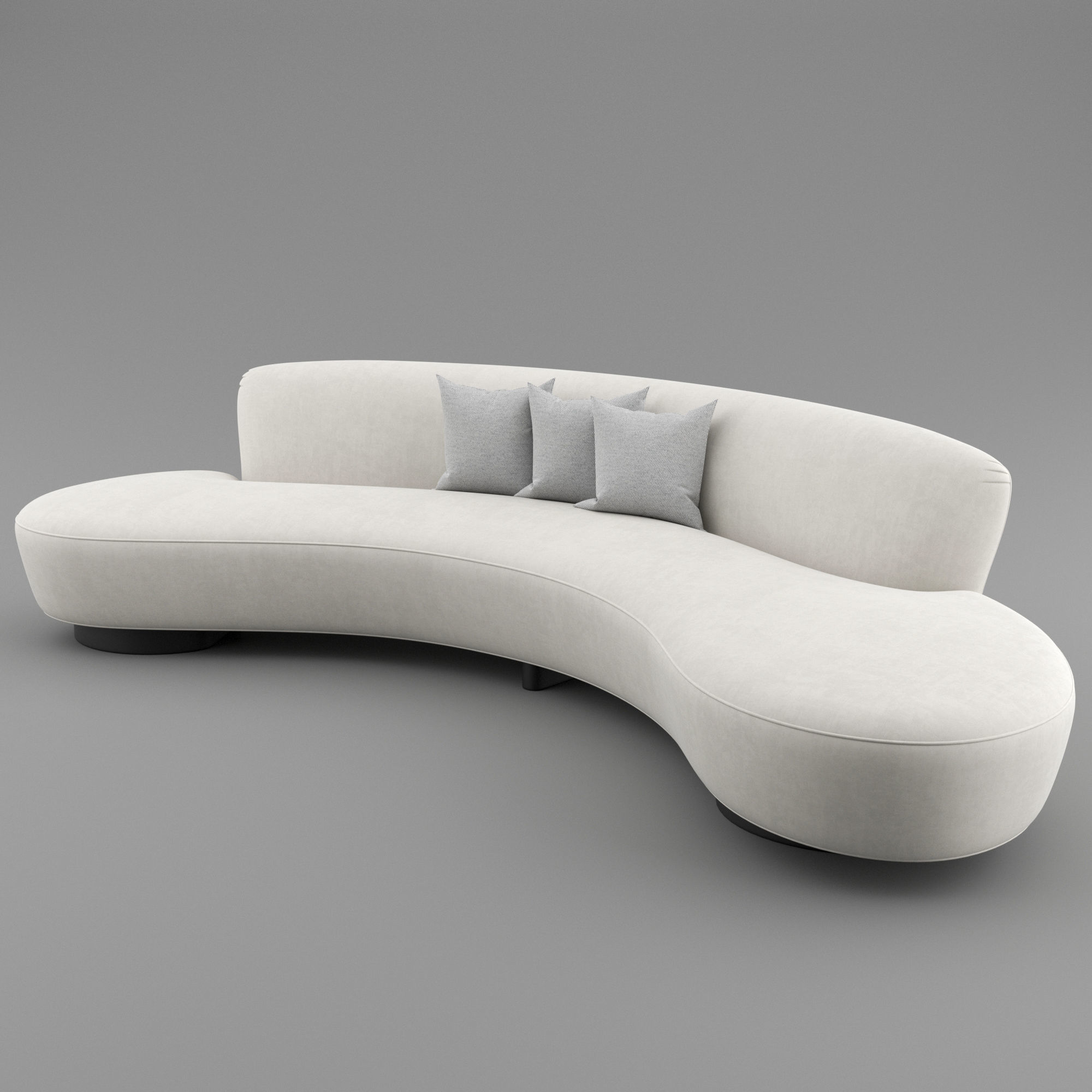 FreeForm Curved Sofa by Vladimir Kagan 3D model_2