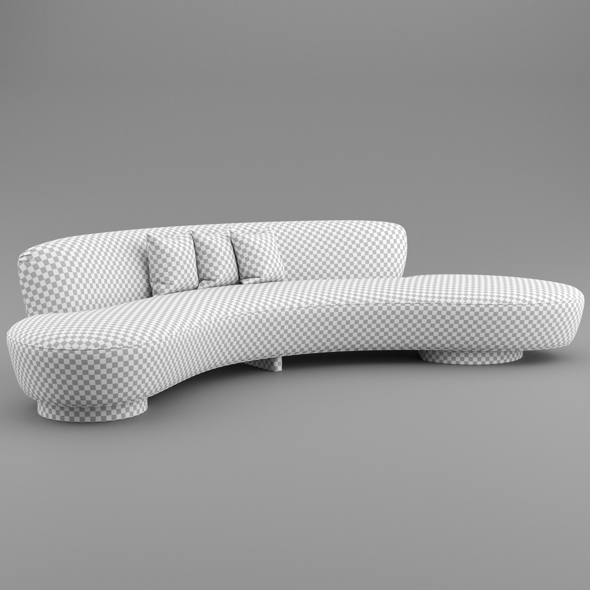 FreeForm Curved Sofa by Vladimir Kagan 3D model_5