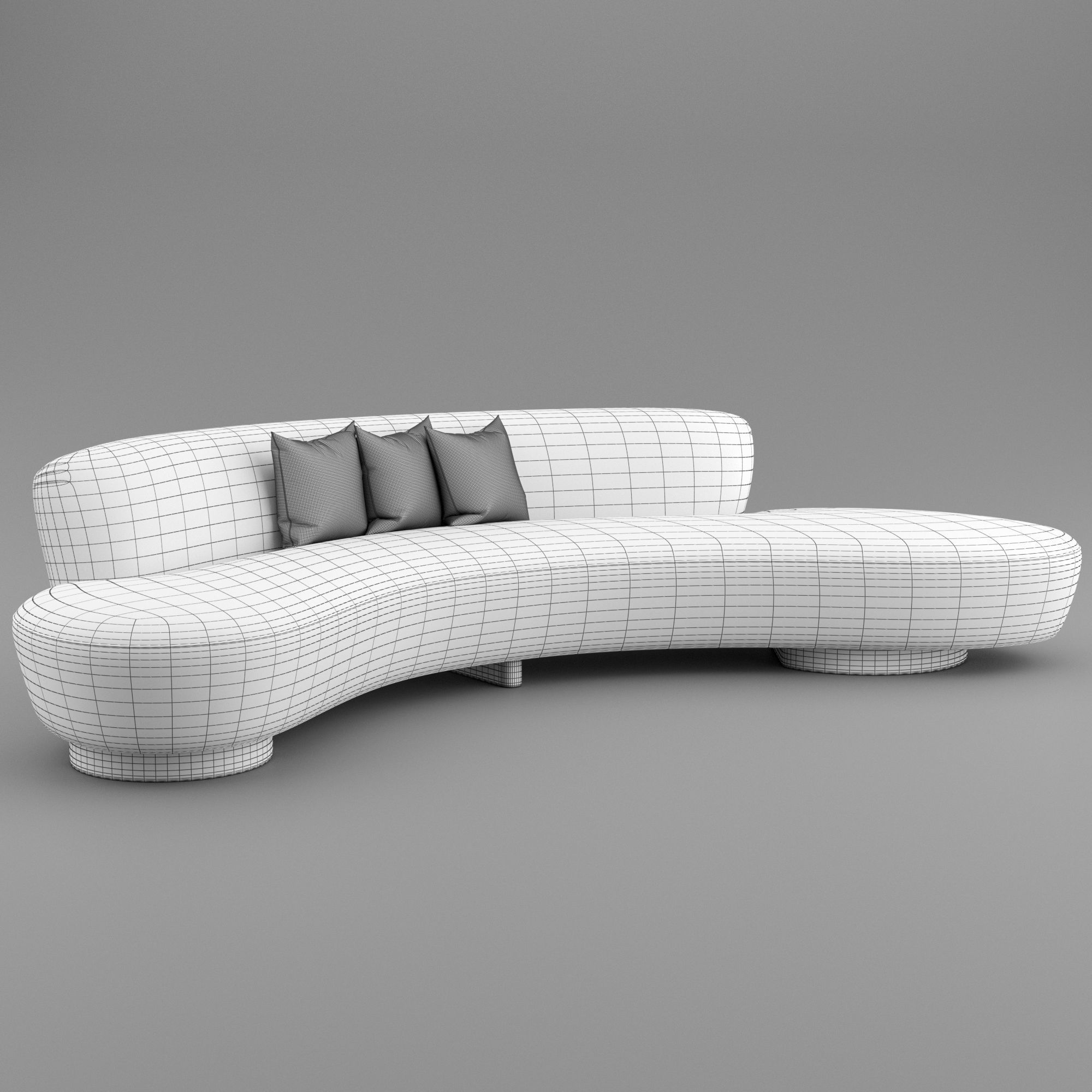 FreeForm Curved Sofa by Vladimir Kagan 3D model_6