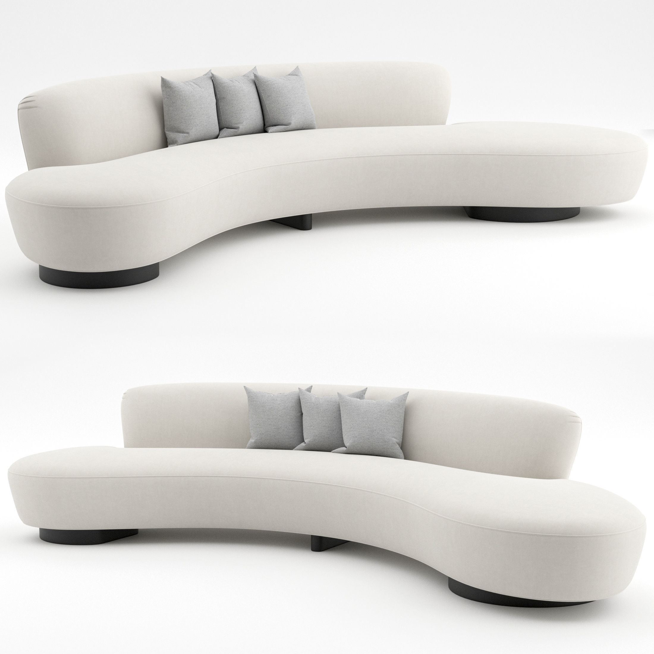 FreeForm Curved Sofa by Vladimir Kagan 3D model_1