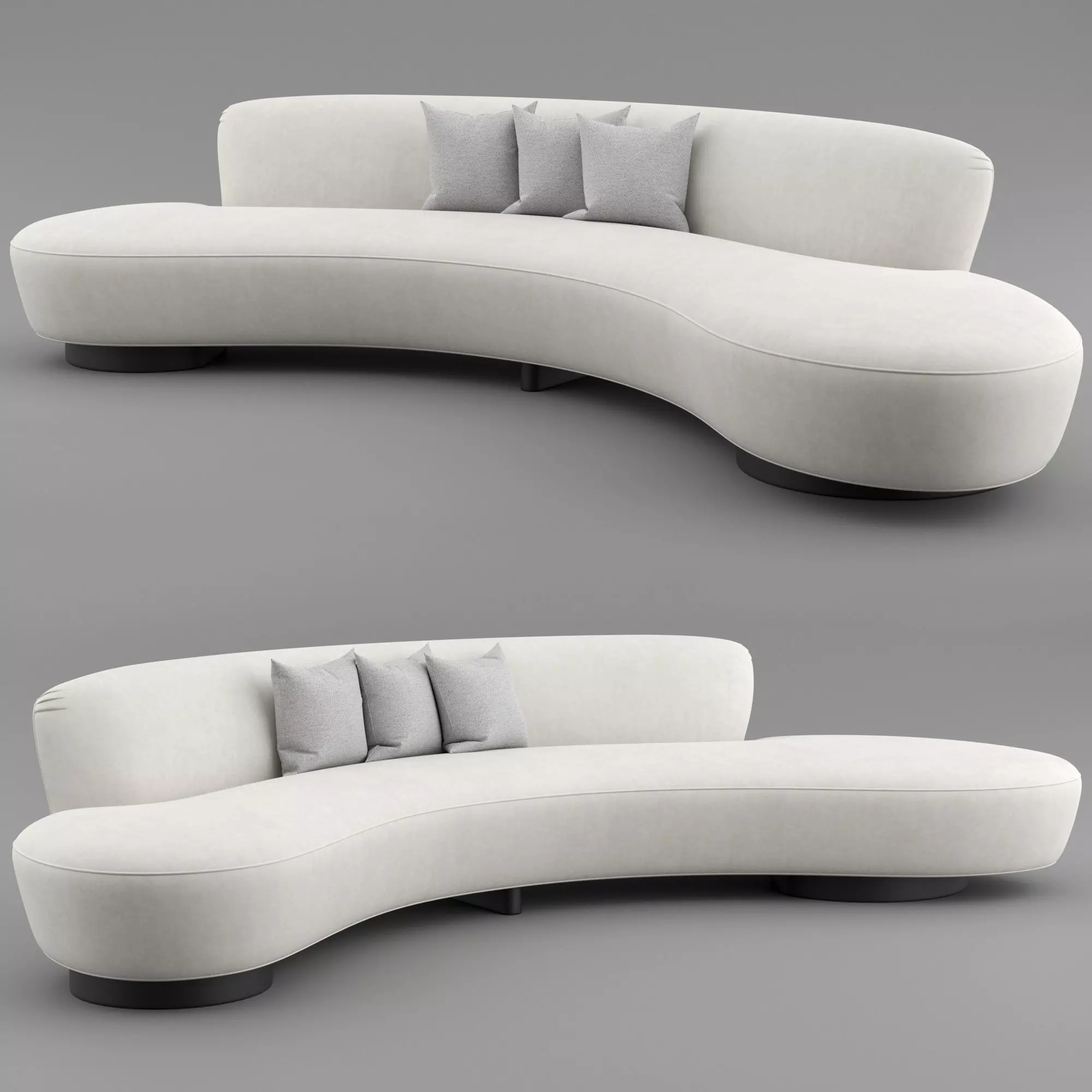 FreeForm Curved Sofa by Vladimir Kagan 3D model_0