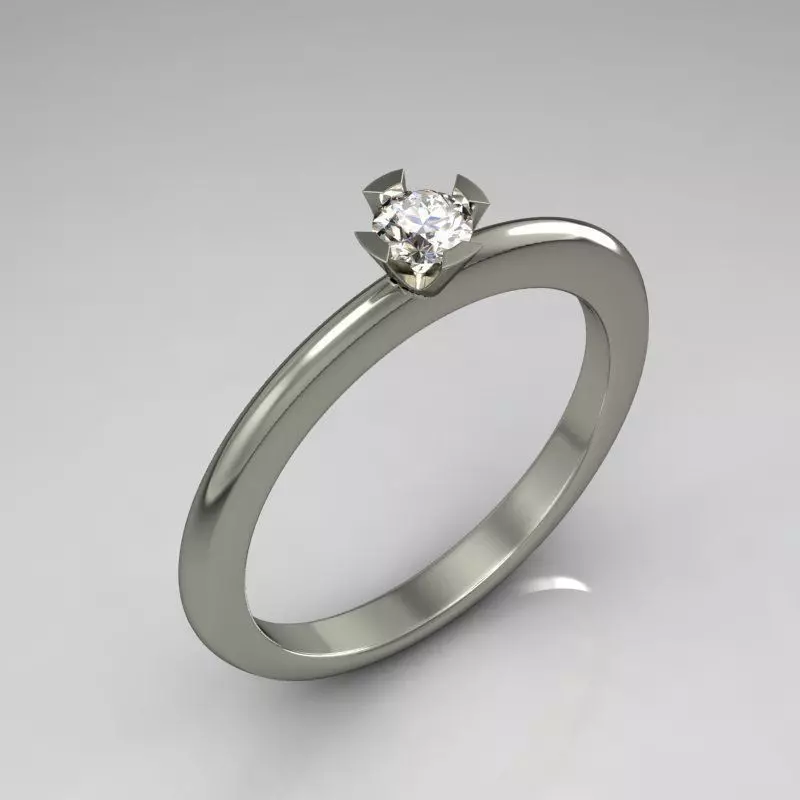 Ring engagement with solitaire diamond Free 3D print model