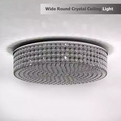 Velie wide round crystal ceiling light 3D model