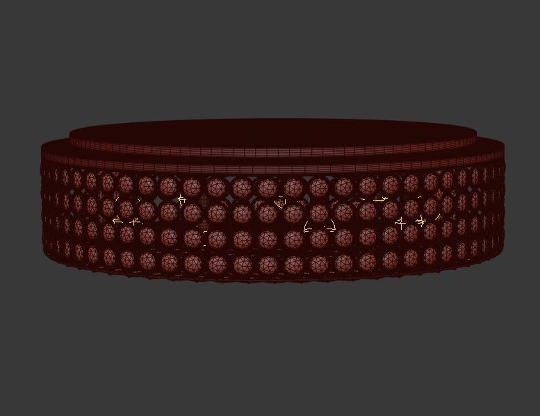 Velie wide round crystal ceiling light 3D model_5