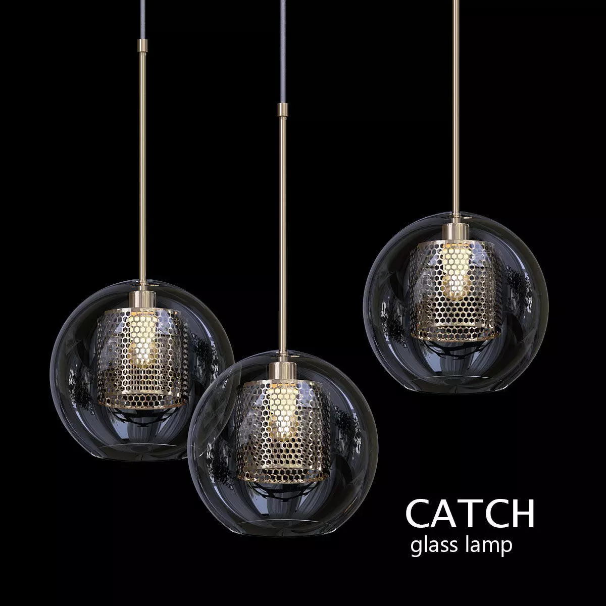 Catch glass lamp 3D model_0