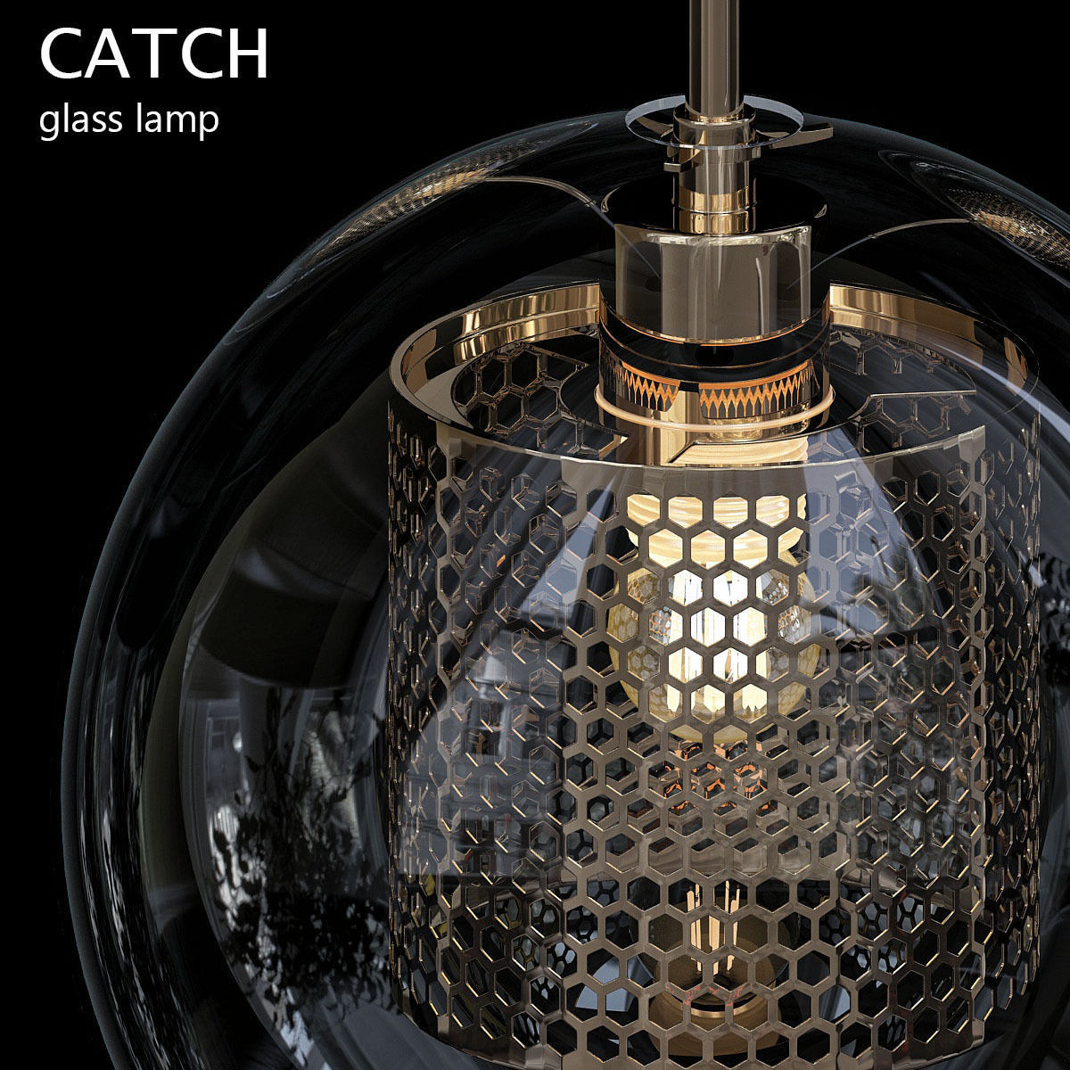 Catch glass lamp 3D model_1