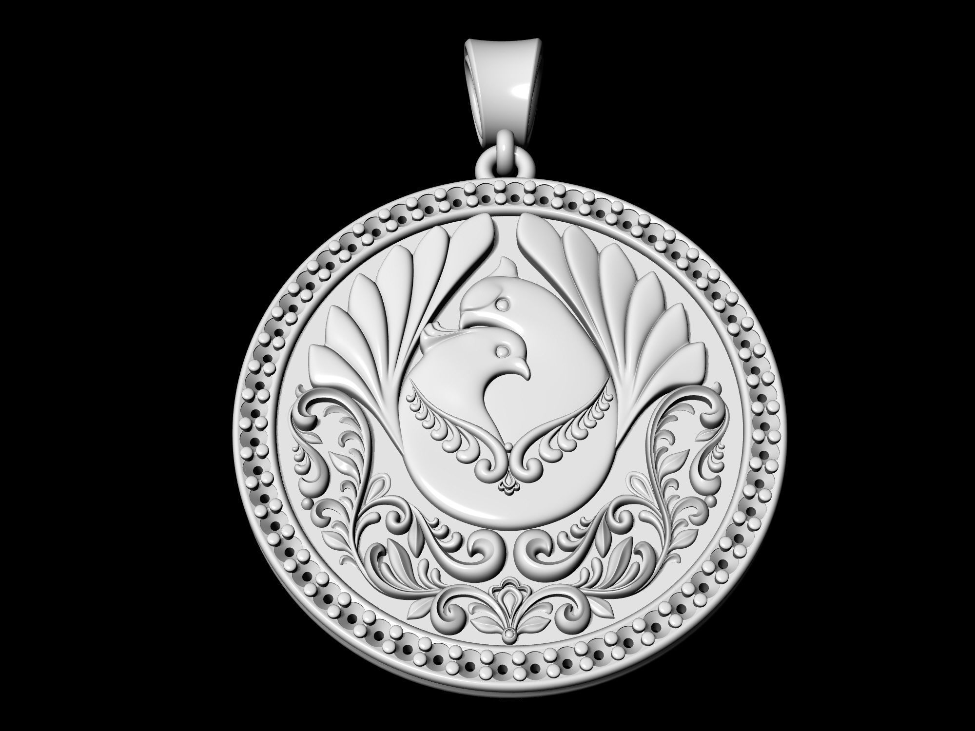 The loving doves pendant  3D print model_7