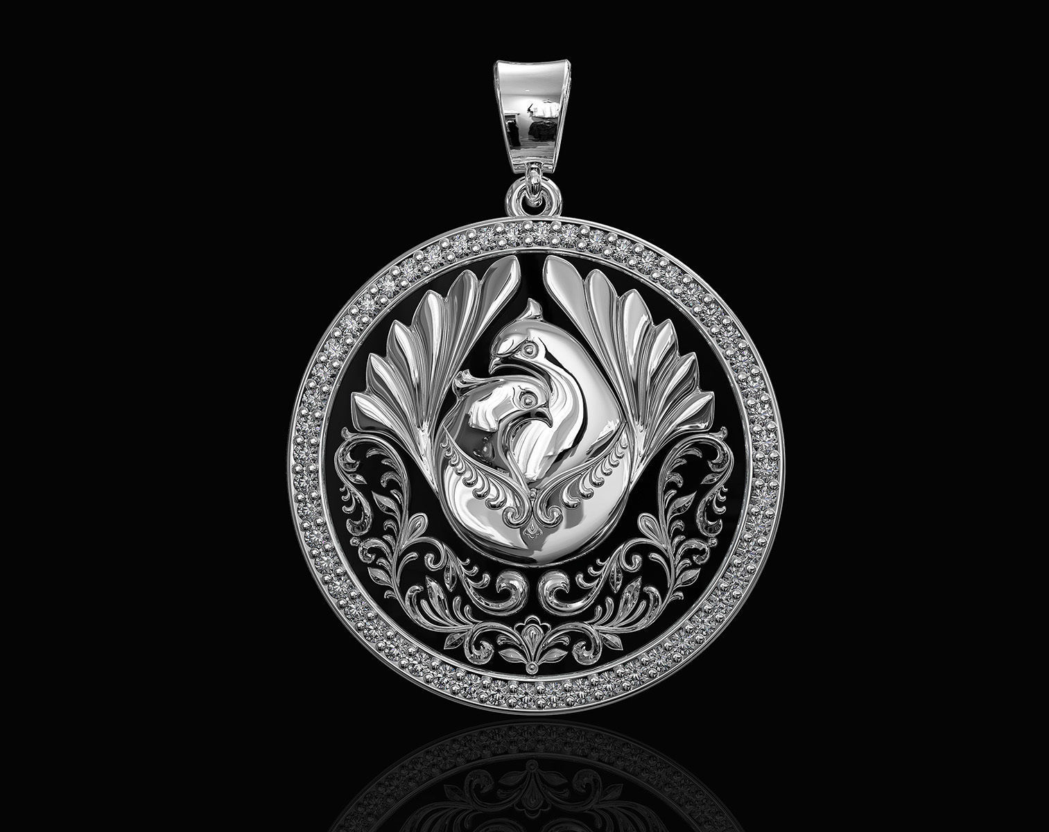 The loving doves pendant  3D print model_3