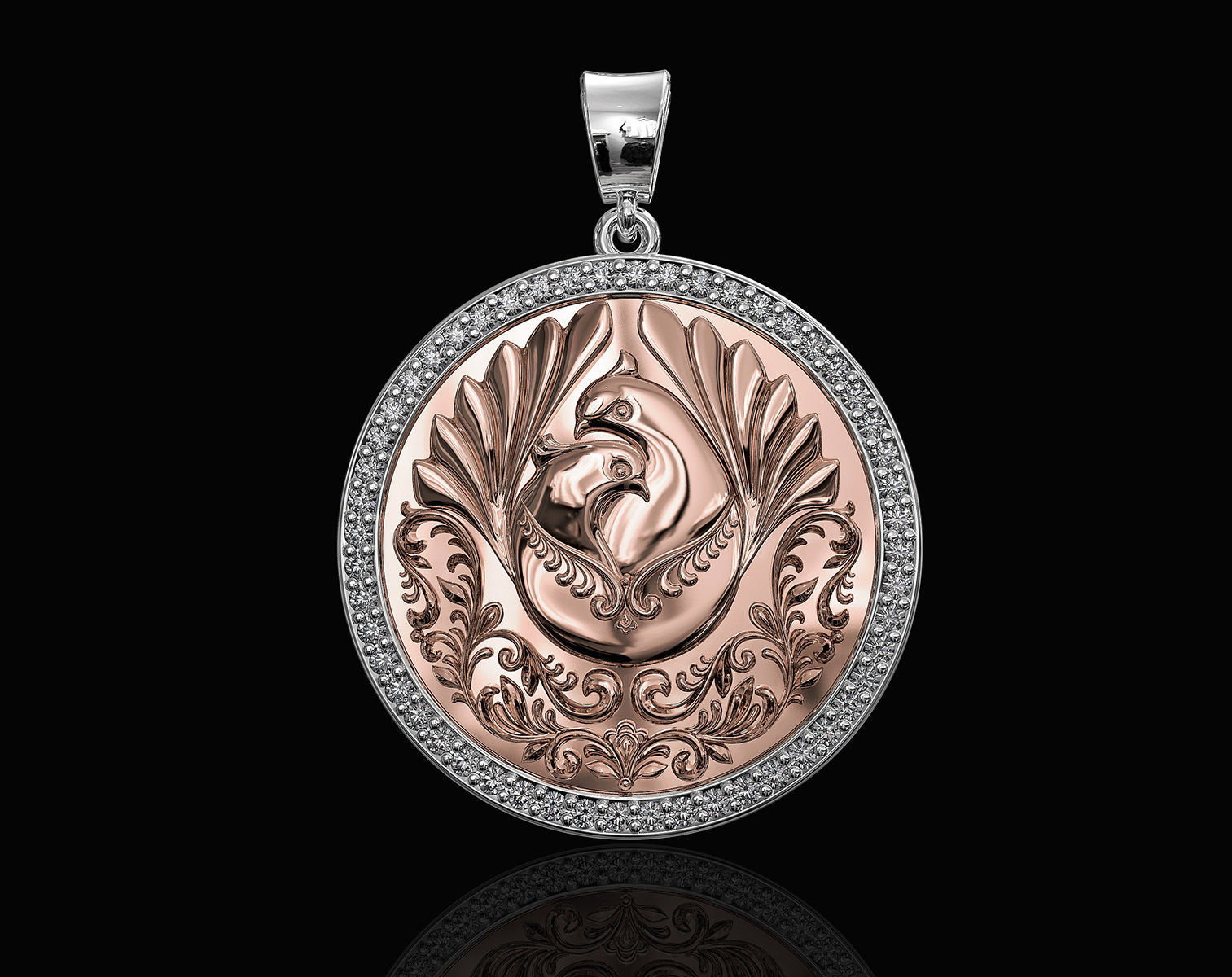 The loving doves pendant  3D print model_1