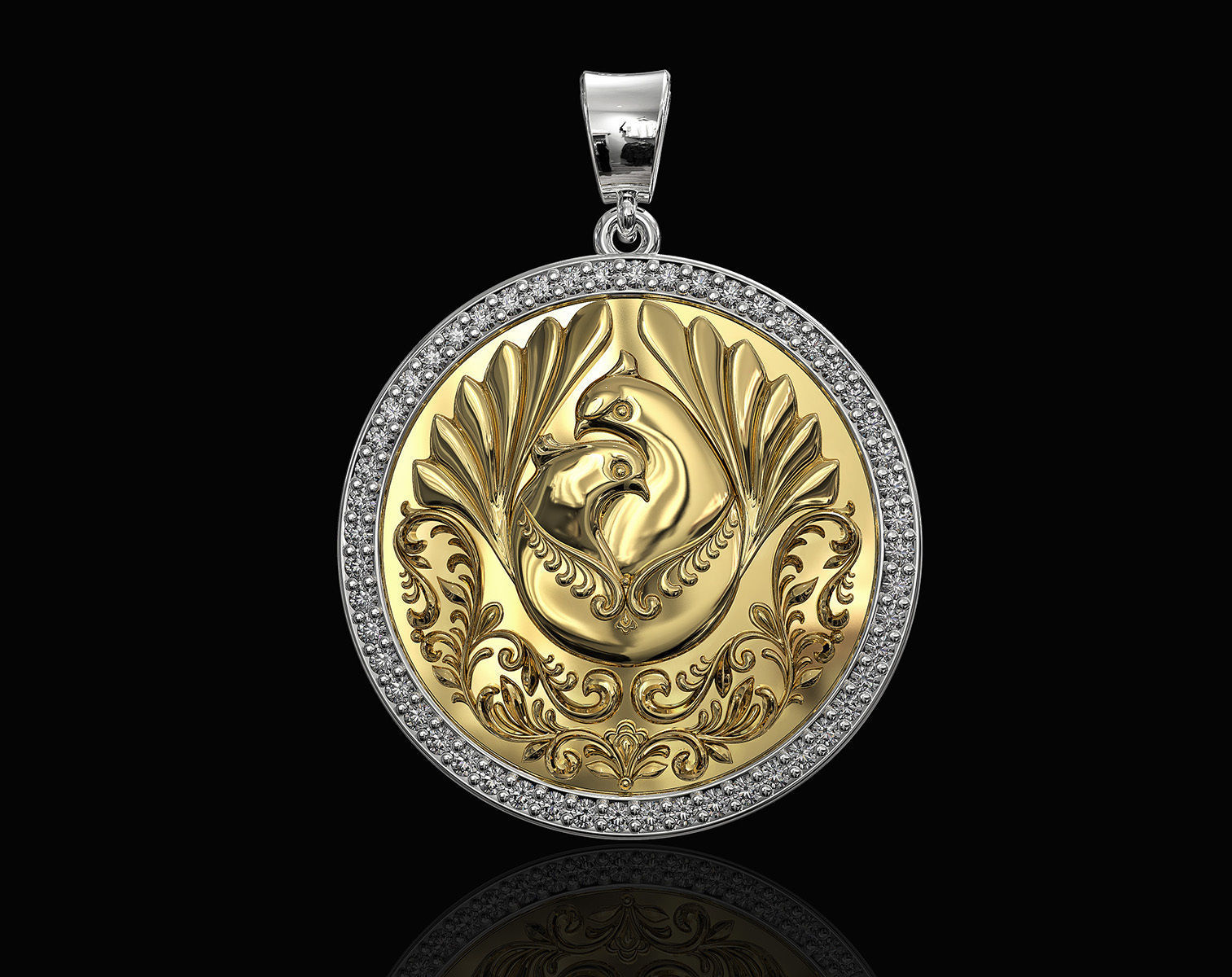 The loving doves pendant  3D print model_2