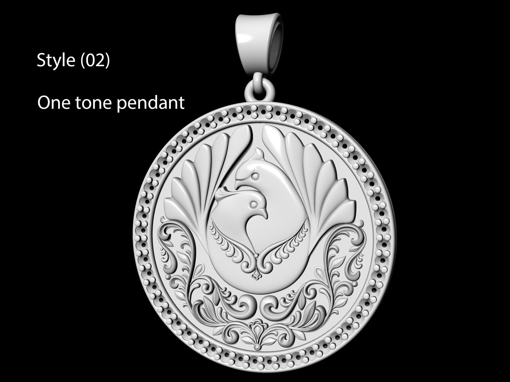 The loving doves pendant  3D print model_9