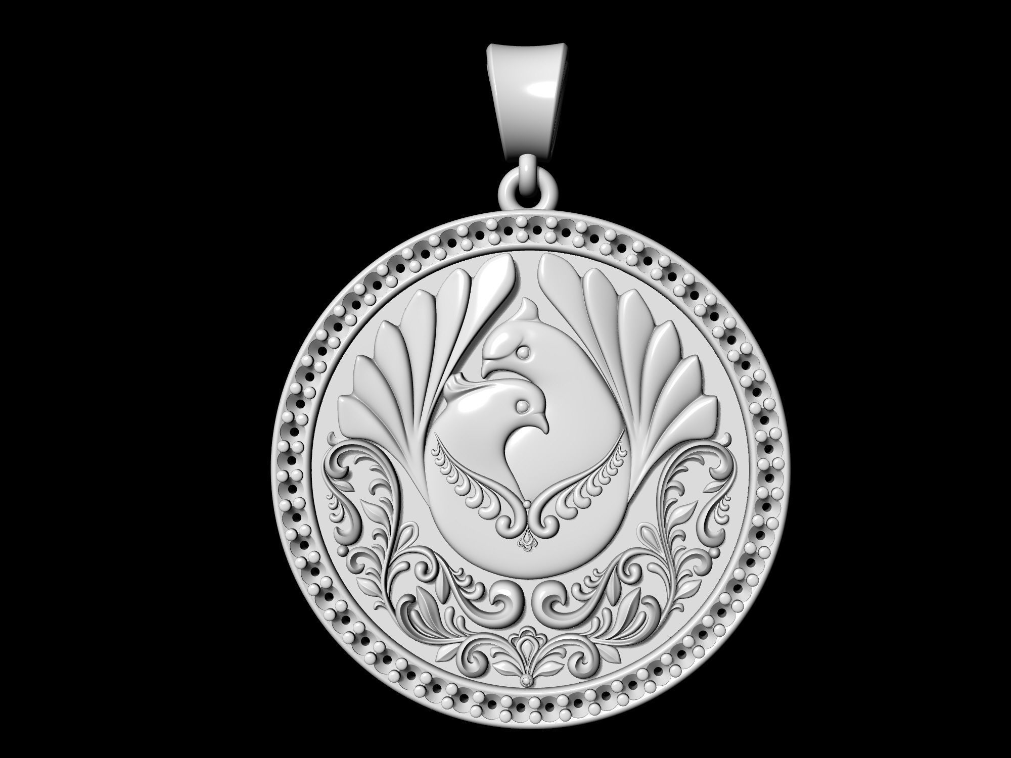 The loving doves pendant  3D print model_6