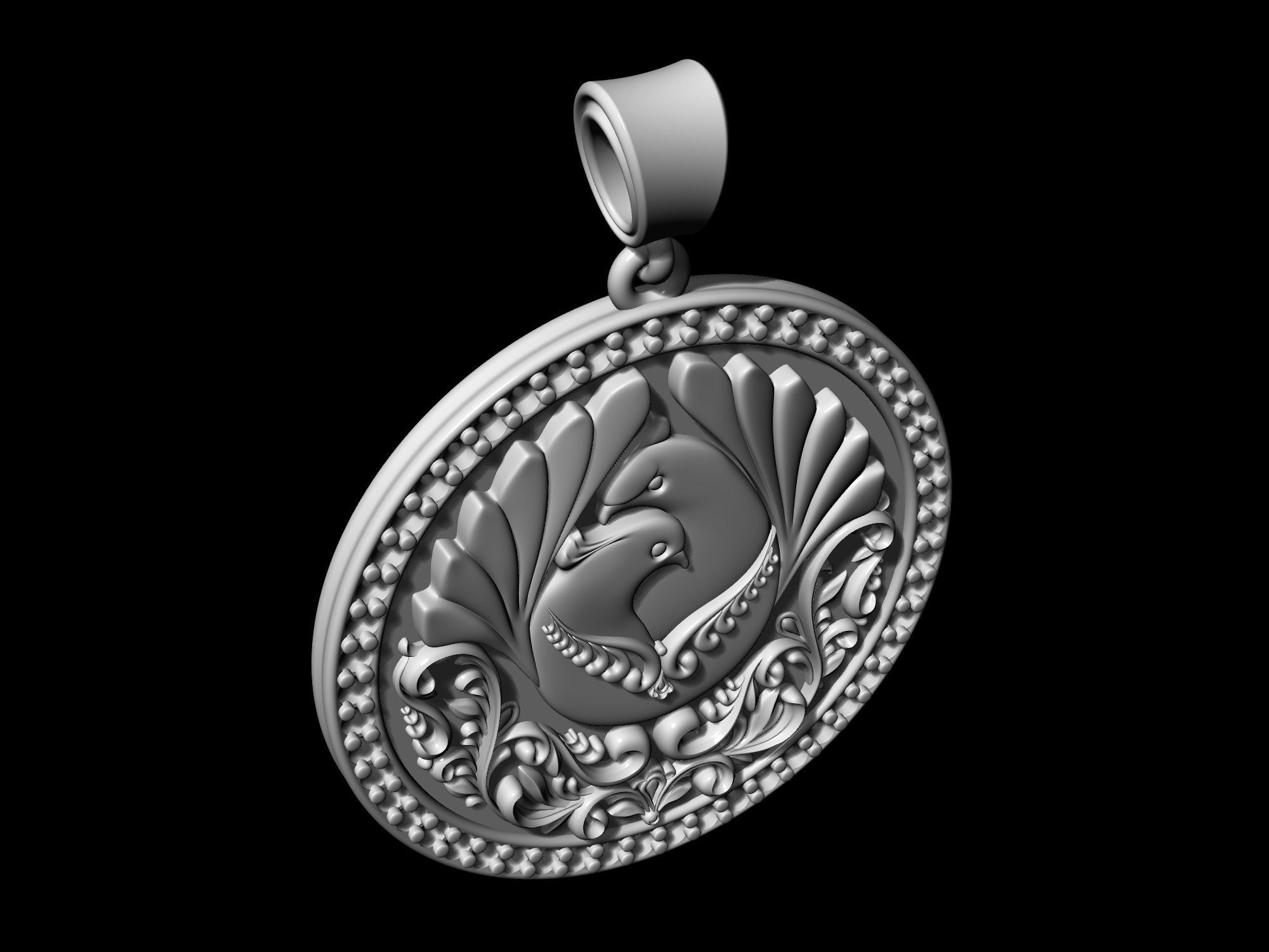 The loving doves pendant  3D print model_15