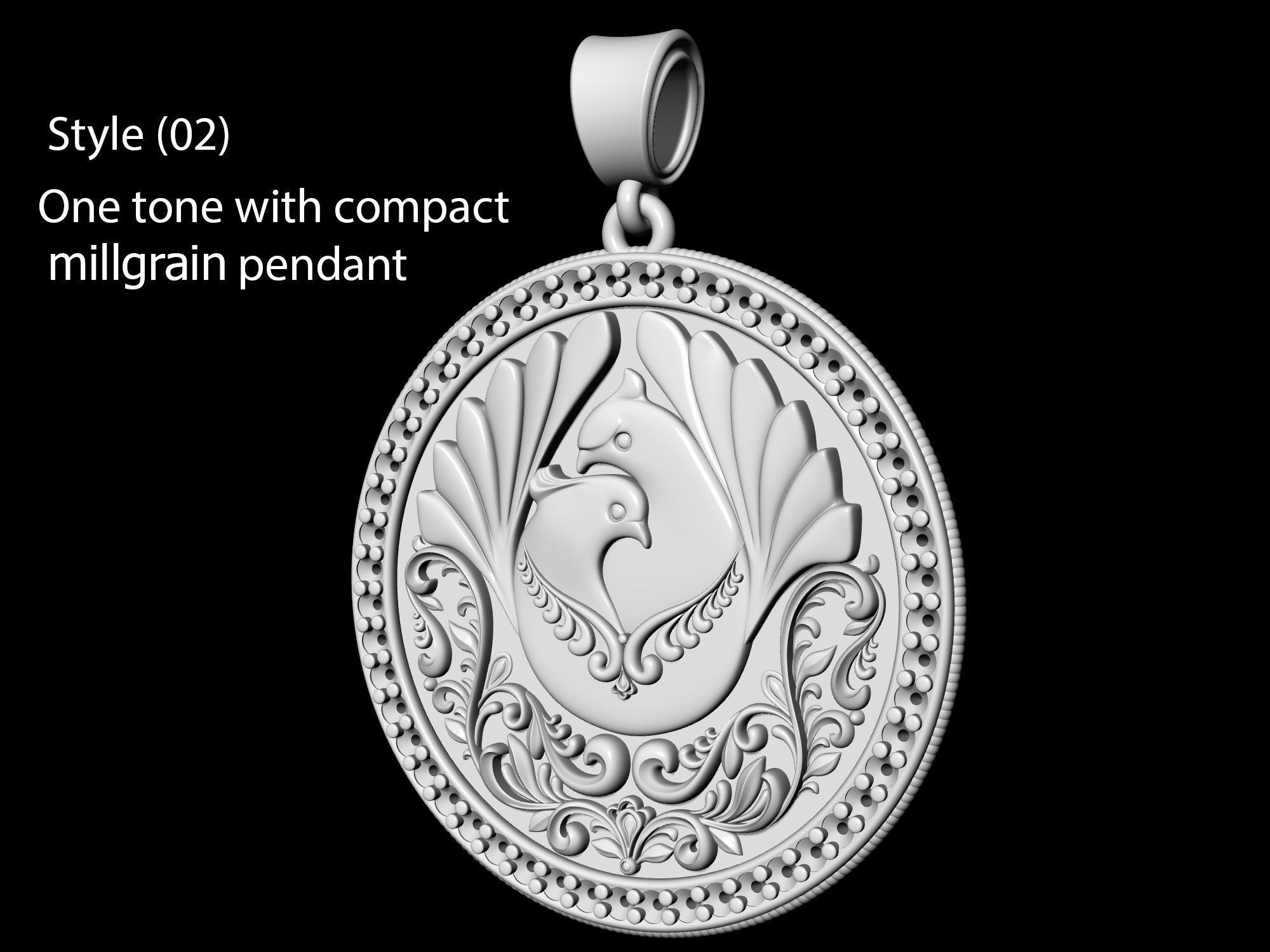 The loving doves pendant  3D print model_10