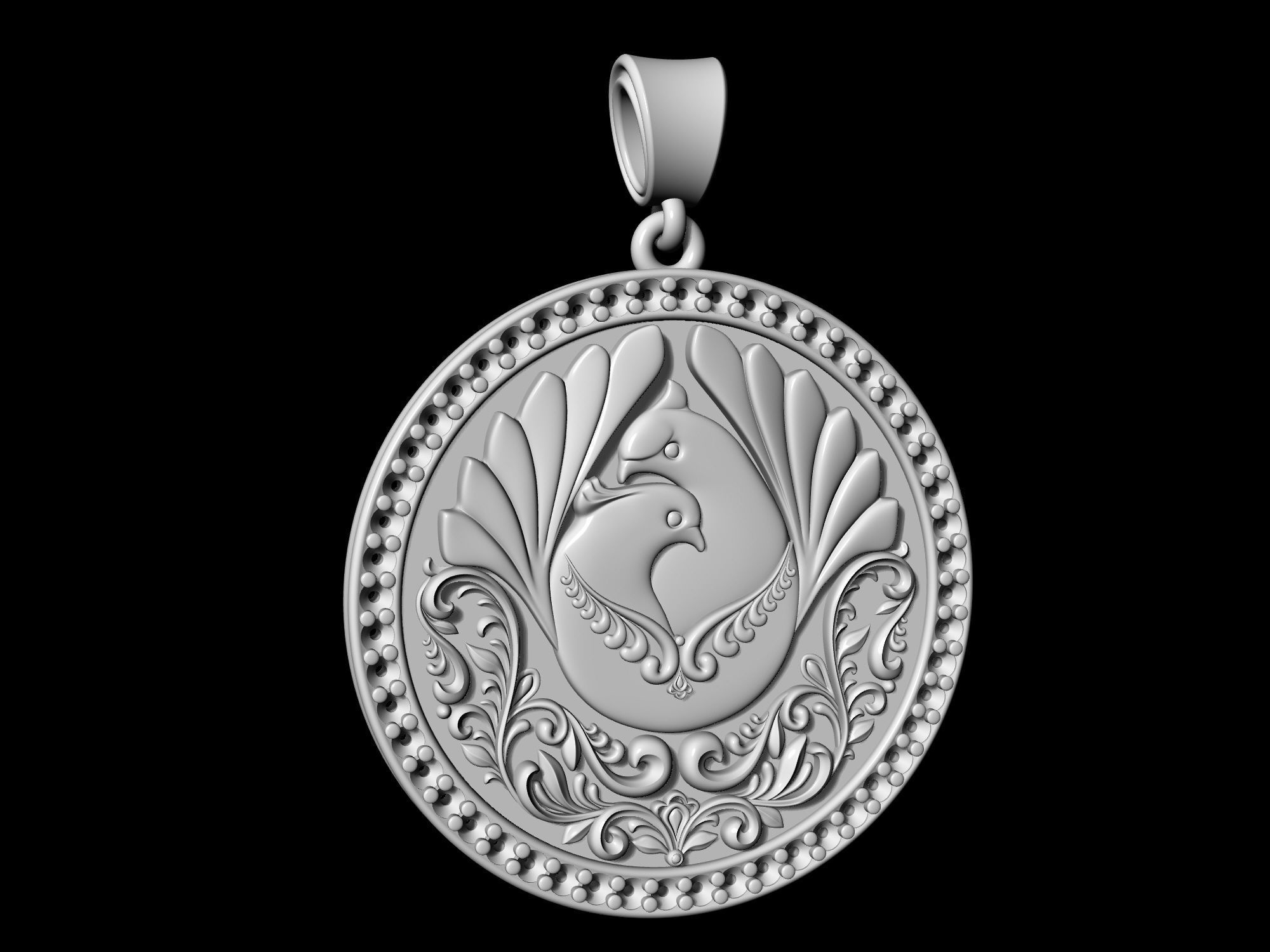 The loving doves pendant  3D print model_14