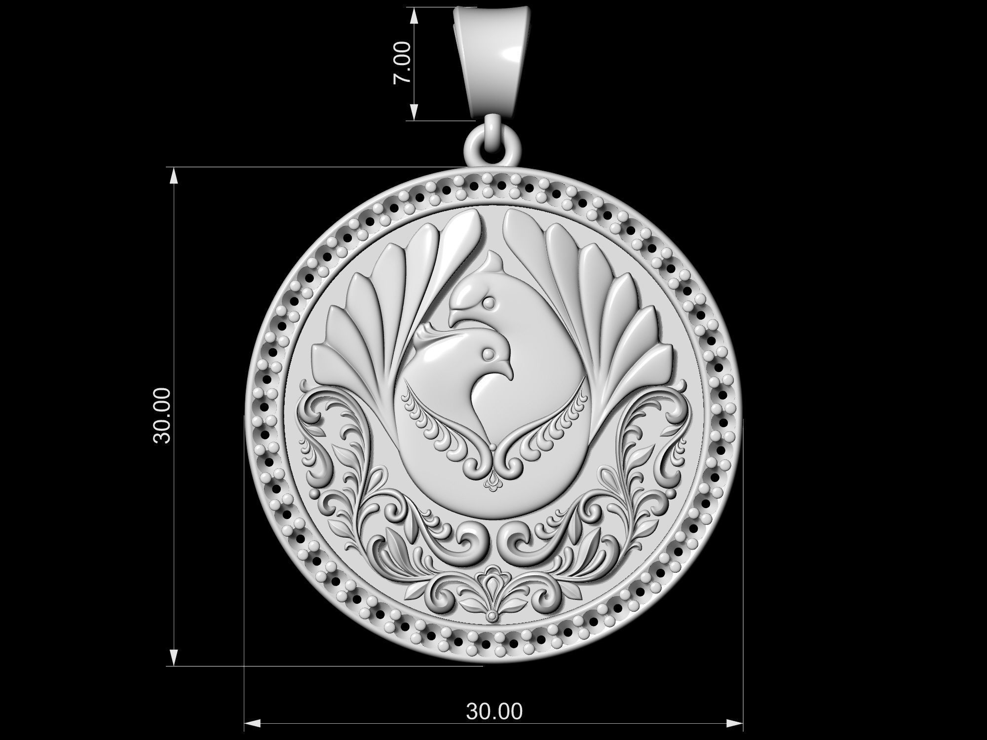 The loving doves pendant  3D print model_16